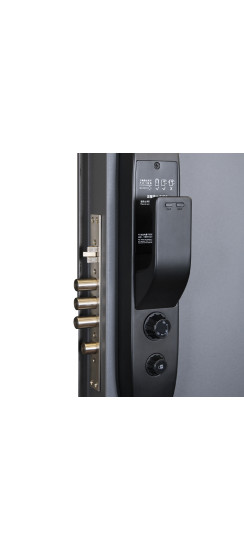Биометрический врезной дверной замок Smart lock Black | Алюминиевый сплав, Черный, 460*80*60