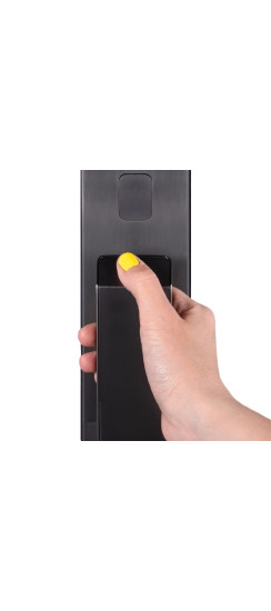 Электронный замок Smart lock DZ011B | Высококачественный алюминиевый сплав и закаленное стекло, Черный, 410*80*55 мм