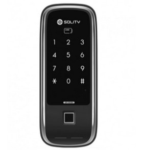 Накладной электронный дверной замок с отпечатком пальца Solity GR-50BK