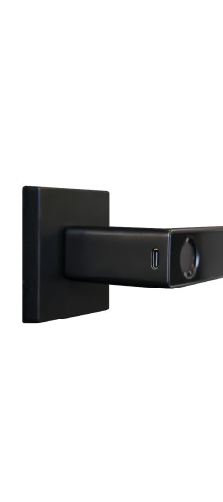 Умная электронная дверная ручка с отпечатком пальца Smart lock T888 | Высококачественный алюминиевый сплав и закаленное стекло, Черный, 150*8 мм