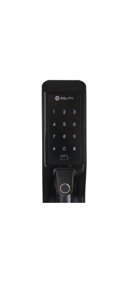 Электронный дверной замок Solity GP-3000BK BLACK с отпечатком пальца | Алюминий, ABS-пластик, Черный, 80 × 399,4 × 56,5 мм