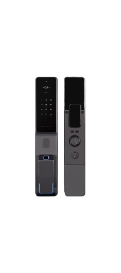 Электронный замок Smart lock DZ011B | Высококачественный алюминиевый сплав и закаленное стекло, Черный, 410*80*55 мм