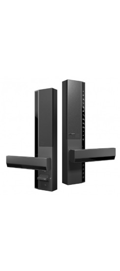 Врезной электронный дверной замок SECURAM V8 FINGER VEIN | Сплав цинка, Cменные цветные панели: Весенний зеленый, Летний закат, Осенние листья, Серебряное облако, Тосканское солнце, Розово-красный, Голубой ирис, Цветущая орхидея, Грифельный серый, 182 x 3