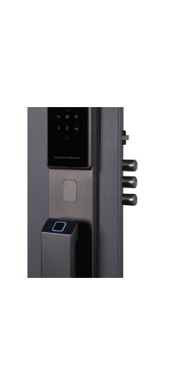 Электронный замок Smart lock DZ011B | Высококачественный алюминиевый сплав и закаленное стекло, Черный, 410*80*55 мм