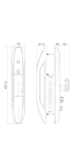Электронный замок Smart lock USmart GOD Z001D | Цинковый сплав+алюминиевый сплав+IML. Материал сердечника: Высококачественный сплав. Материал сердечника замка: Чистая медь., Черный сапфир/Черный титан, 460*80*60