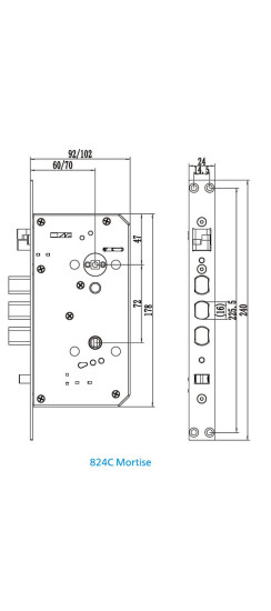 Электронный дверной замок Philips EasyKey Alpha-5HB | Алюминиевый сплав, Черный, 387.8*78.1*63.2