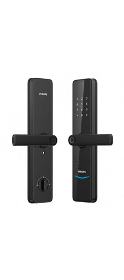 Электронный дверной замок Philips EasyKey 603 | Алюминиевый сплав, пластик, гальваностегия, лак горячей сушки, Черный, 344,4*81,58*77,4