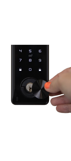 Электронный дверной замок Konan Z3 | Металлический сплав с матовым покрытием, Черный, 60х140х21 мм