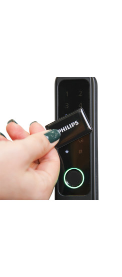 Электронный дверной замок Philips EasyKey DDL608-5HWS | Алюминиевый сплав, Черный, 43 х 324,72 х 72 мм