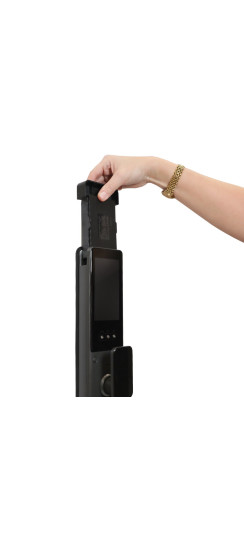 Электронный замок Smart lock DZ21Pro | Высококачественный алюминиевый сплав с закаленным стеклом с олеофобным покрытием, Черный, 418*73*52 мм