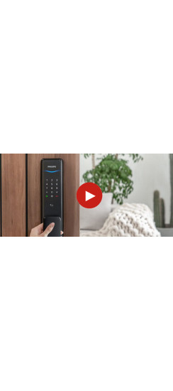 Электронный дверной замок Philips EasyKey Alpha-5HB | Алюминиевый сплав, Черный, 387.8*78.1*63.2