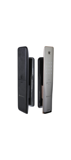 Электронный дверной замок Solity GP-4000BK DARK SILVER с отпечатком пальца | Алюминий, ABS-пластик, Черный, 80 × 399,4 × 56,5 мм