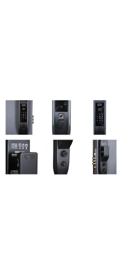 Биометрический врезной дверной замок Smart lock Black | Алюминиевый сплав, Черный, 460*80*60