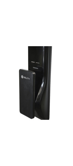 Врезной электронный дверной замок Solity GSP-2000BK BLACK с отпечатком пальца | Алюминий, ABS-пластик, Черный, 80 × 399,4 × 56,5 мм