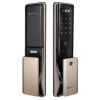 Умный дверной замок с ручкой Solity GP-6000BAK Champagne Gold, Face-ID | Алюминий, ABS-пластик, закаленное стекло, Шампань, 90 × 385 × 65,4 мм