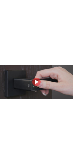 Умная электронная дверная ручка с отпечатком пальца Smart lock T888 | Высококачественный алюминиевый сплав и закаленное стекло, Черный, 150*8 мм