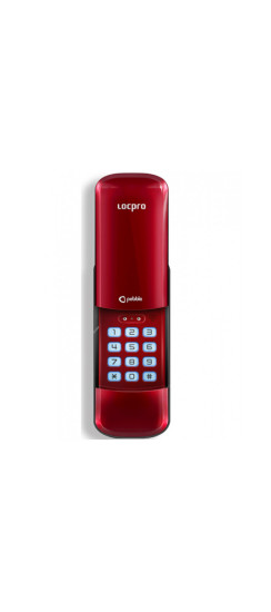 Накладной электронный дверной замок LocPro C50R2 Series Red Digital Door Lock | Алюминий, ABS-пластик, Бордовый, 73 × 175 × 25 мм