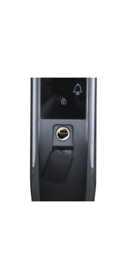 Биометрический врезной дверной замок Smart lock Black | Алюминиевый сплав, Черный, 460*80*60
