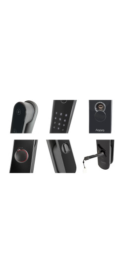 Электронный дверной замок Aqara D100 Zigbee Edition | Прочное стекло и металл с износостойким напылением, Черный, 393.8 мм*74.2*58,6мм