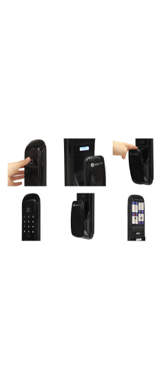 Врезной электронный дверной замок Solity GSP-1000BK BLACK с отпечатком пальца | Алюминий, ABS-пластик, Черный, 84 × 385 × 82 мм