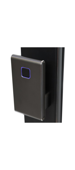 Электронный замок Smart lock DZ21Pro | Высококачественный алюминиевый сплав с закаленным стеклом с олеофобным покрытием, Черный, 418*73*52 мм