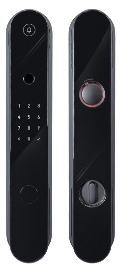 Электронный дверной замок Aqara D100 Zigbee Edition | Прочное стекло и металл с износостойким напылением, Черный, 393.8 мм*74.2*58,6мм