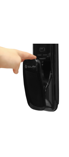 Врезной электронный дверной замок Solity GSP-1000BK BLACK с отпечатком пальца | Алюминий, ABS-пластик, Черный, 84 × 385 × 82 мм