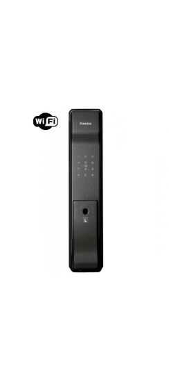 Врезной электронный дверной замок Kaadas K9-5W Black с отпечатком пальца | Металл, Черный, 400х80х22 мм