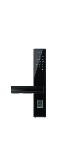 Врезной электронный дверной замок SECURAM E8 FINGER VEIN | Высокопрочный аэрокосмический алюминий, Черный, серебряный, 196 x 380 x 40