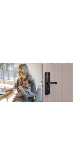 Электронный дверной замок Philips EasyKey 603 | Алюминиевый сплав, пластик, гальваностегия, лак горячей сушки, Черный, 344,4*81,58*77,4