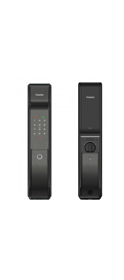 Врезной электронный дверной замок Kaadas K9-5W Black с отпечатком пальца | Металл, Черный, 400х80х22 мм