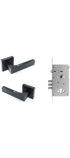 Дверной замок Gimmel K12 TTLock | Алюминиевый сплав, Черный матовый, 63*153*65