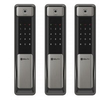 Врезной электронный дверной замок Solity GSP-2000BK Dark Silver с отпечатком пальца