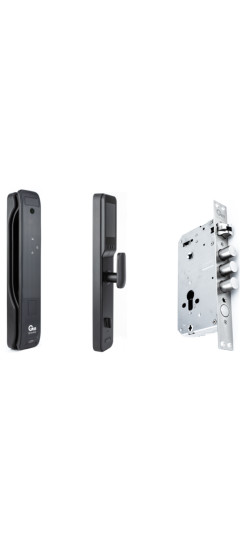 Дверной замок Gimmel F55 USmart Go | Алюминиевый сплав, сталь, пластик, Черный матовый, 410*77*58