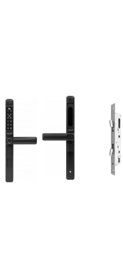 Дверной замок Gimmel F23 TTLock | Алюминиевый сплав, Черный матовый, глянцевый, 322*126*52