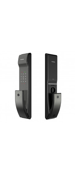 Врезной электронный дверной замок Kaadas K9-5W Black с отпечатком пальца | Металл, Черный, 400х80х22 мм