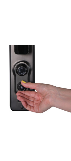 Электронный замок Smart lock DZ015B | Высококачественный алюминиевый сплав и закаленное стекло, Сапфирово-серый/серый Morandi, 420*80*60