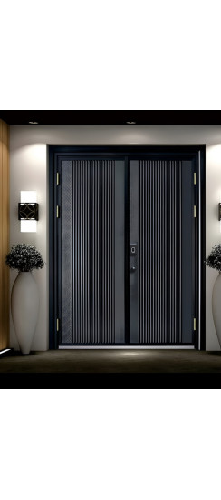 Врезной электронный дверной замок SECURAM D8 FINGER VEIN | Алюминий, Черный/Серебристый, 60 x 120 x 45