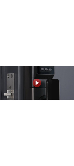 Электронный замок Smart lock DZ015B | Высококачественный алюминиевый сплав и закаленное стекло, Сапфирово-серый/серый Morandi, 420*80*60