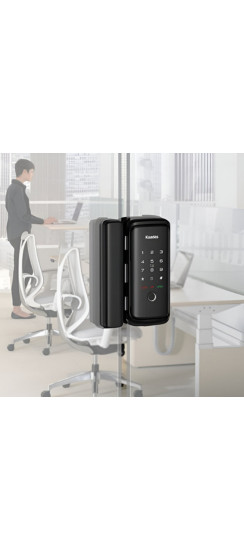 Электронный дверной замок для стеклянной двери Kaadas R8-5GL | Алюминиевый сплав, Черный, 196,3*73,1*13