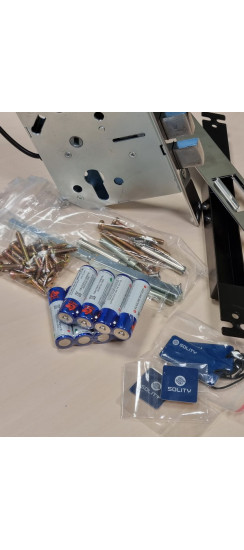 Врезной электронный дверной замок Solity GSP-1000BK GOLD с отпечатком пальца | Алюминий, ABS-пластик, Золотой, черный, 84 × 385 × 82 мм