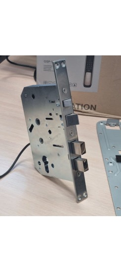 Врезной электронный дверной замок Solity GSP-1000BK GOLD с отпечатком пальца | Алюминий, ABS-пластик, Золотой, черный, 84 × 385 × 82 мм