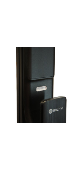 Врезной электронный дверной замок Solity GSP-2000BK BLACK с отпечатком пальца | Алюминий, ABS-пластик, Черный, 80 × 399,4 × 56,5 мм