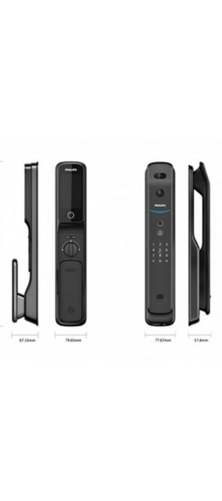 Электронный дверной замок Philips EasyKey DDL709-FVP-7HWS | Алюминиевый сплав, Черный матовый, глянцевый, 421.6*79.65*67.33