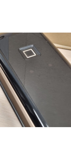 Врезной электронный дверной замок Solity GSP-1000BK GOLD с отпечатком пальца | Алюминий, ABS-пластик, Золотой, черный, 84 × 385 × 82 мм