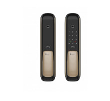 Врезной электронный дверной замок Solity GSP-1000BK GOLD с отпечатком пальца