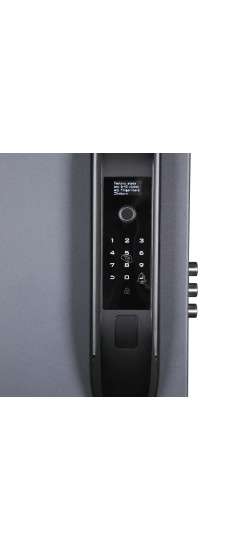 Биометрический врезной дверной замок Smart lock Black | Алюминиевый сплав, Черный, 460*80*60