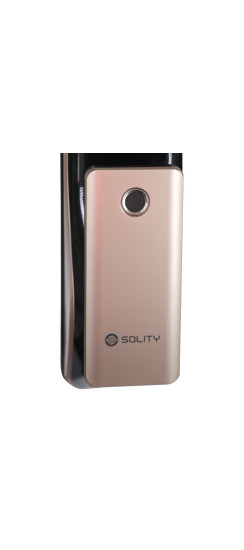 Умный дверной замок с ручкой Solity GP-6000BAK Champagne Gold, Face-ID | Алюминий, ABS-пластик, закаленное стекло, Шампань, 90 × 385 × 65,4 мм