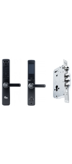 Дверной замок Gimmel F35 Tuya | Алюминиевый сплав, сталь, пластик, Черный матовый, 410*169*85