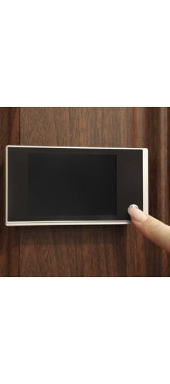 Видеоглазок Лайт MAX | Коричневый\хром, Внешний: диаметр 30мм Внутренний блок 120x62x20 мм